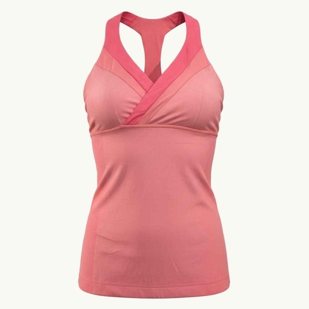 Lululemon Vintage Coral Pink Racerback Tank Top Size 6 Built-In Bra
